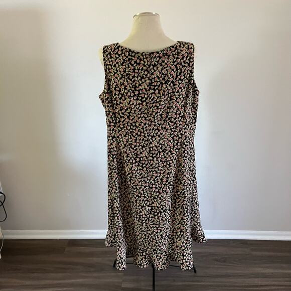 Vtg Y2K 2000s Ditsy Floral Print V Neck Maxi Dress Plus Sz 20W Cottagecore - Picture 5 of 10